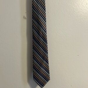 The Tie Bar NECKTIE, 100% SILK  blue/black/ Orange
